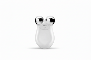 Microcurrent facial toning device with branding on a white background