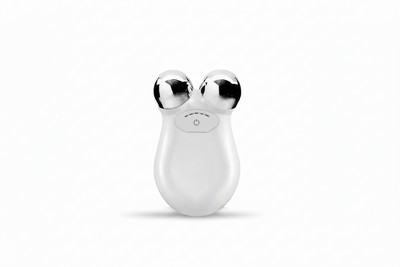 Microcurrent facial toning device with branding on a white background