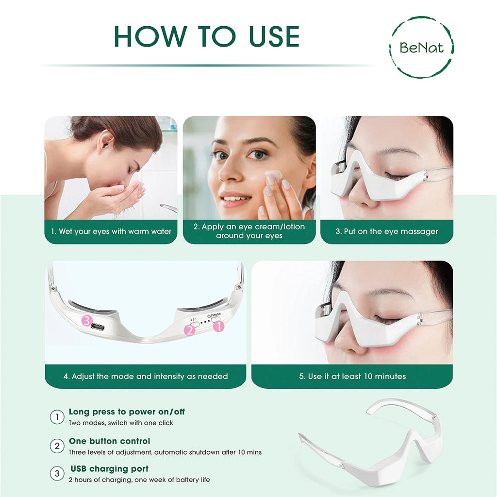 Red Light Therapy Eye Massager - Reduce Dark Circles