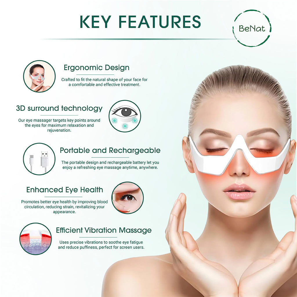 Red Light Therapy Eye Massager - Reduce Dark Circles