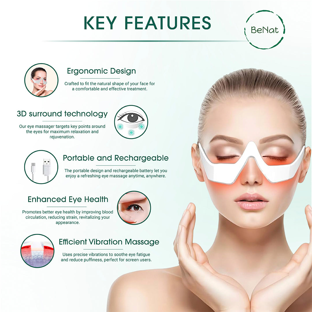 Red Light Therapy Eye Massager - Reduce Dark Circles